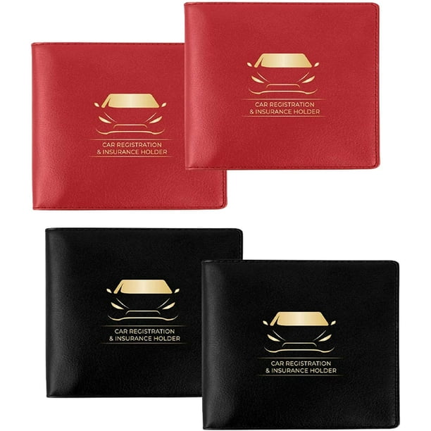 3 Pack Car Insurance and Registration Card Holders Premium Wallets for Essential Automobile Documents Black 
